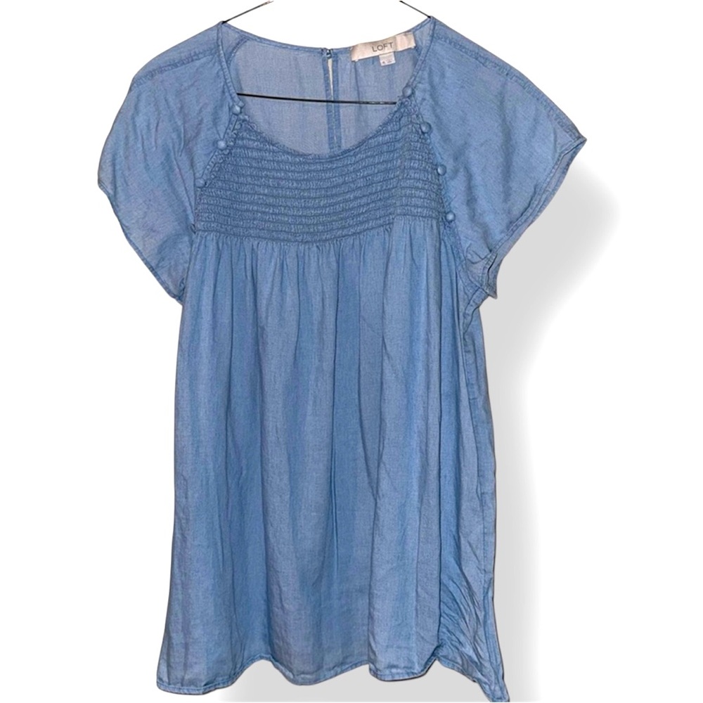 LOFT blue Denim blouse top